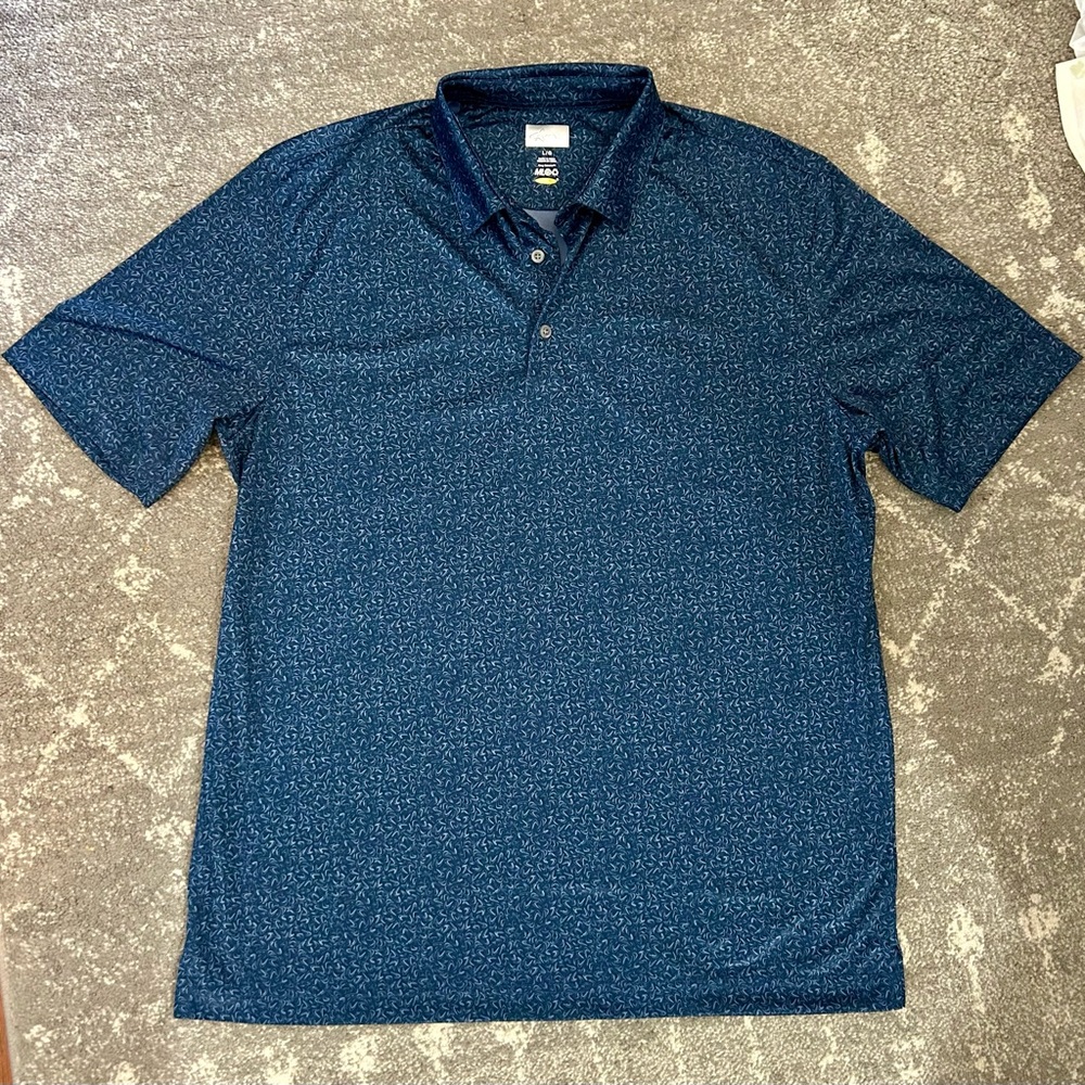 Greg Norman ML75 Play Dry Polo Golf Shirt Men’s Large Navy Blue Shark